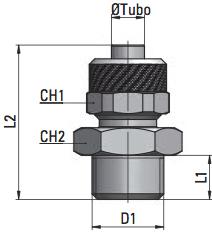 SC straight male stud fitting - cylindrical thread /2, Mx0, 3, SC-0-M-N-D /2, G1/" SC-0-1-N-D Mx0, SC-0-M-N-0 G1/", SC-0-1-N-0 Mx0, SC-0-M-N-0 Mx1, 2