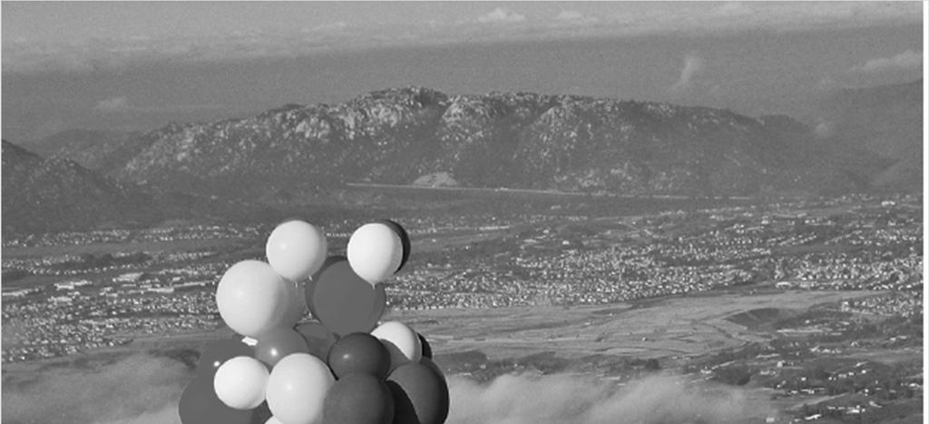 John Ninomiya flying a cluster of 72 helium-filled