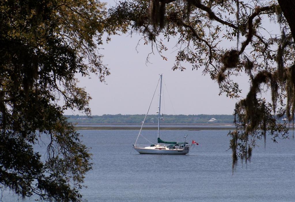 St. Marys River begins as a tiny stream in the Okefenokee Swamp and forms part of the border between Georgia and Florida. It empties into the Atlantic Ocean.