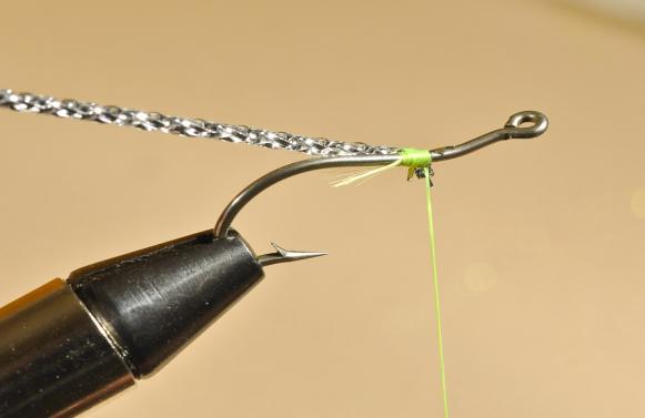 Step 2. Start the thread in the middle of the hook. Step 1 Step 2 Step 3.