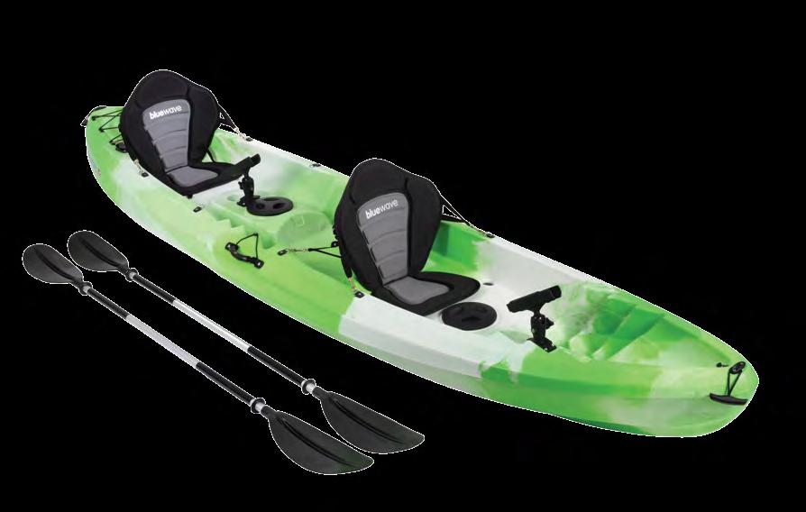 Glide Jr Paddlers WHITE WHITE & GREEN BLUE WHITE & BLUE THREE SEATER All our tandem Kayaks give you the option to have a third seat, so you can take another person with you!