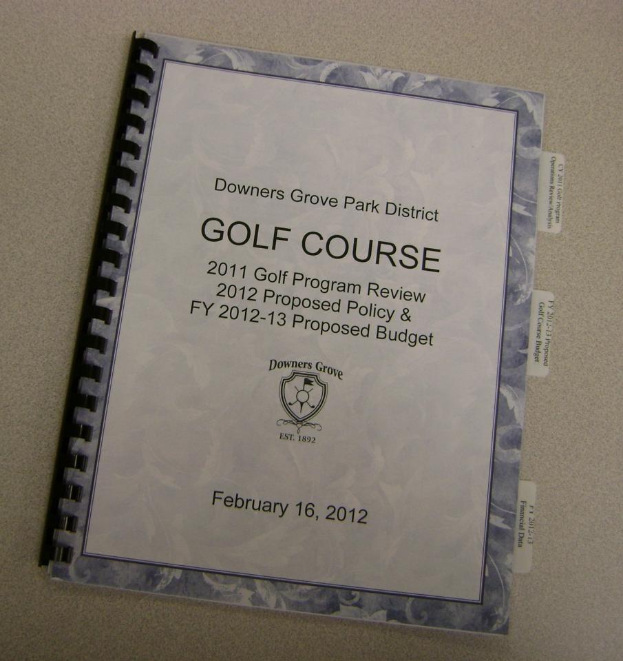 CY 2011 Golf Program Review CY 2012 Proposed
