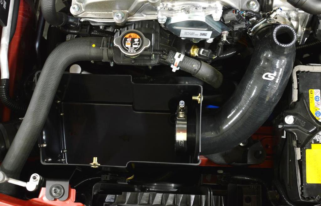 Figure 4b f) The CorkSport Cold Air Intake silicone orientation may need to be adjusted once installed in the vehicle. The CS logo should be facing the rear of the vehicle.