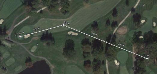 It is about 190 yards to the pine through the fairway and a solid 200 yard carry over the fairway bunker on the left.