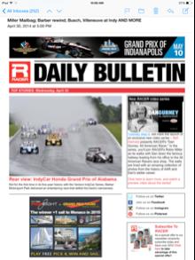 edition of RACER delivers dynamic advertising options RACER Daily Bulletin Email: