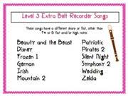 NEW this year is my 4 song level posters to show the kids the easiest songs to play first.
