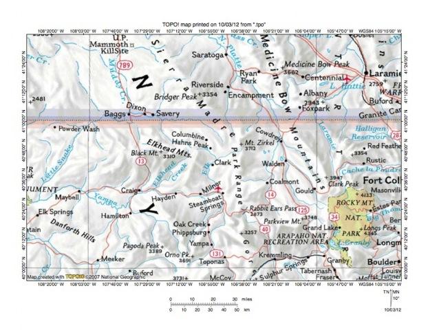 10/5/12 7:30 PM Encampment River-Elk River drainage divide area location map Figure 1: Encampment River-Elk River drainage divide area location map (select and click on maps to enlarge).