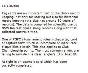 Club Rules and Trophy List All fishing will be conducted in accordance with the GFAA Angling Rules and Equipment Regulations 1 Weight Recording (a) The Weigh-master shall weigh and check, according