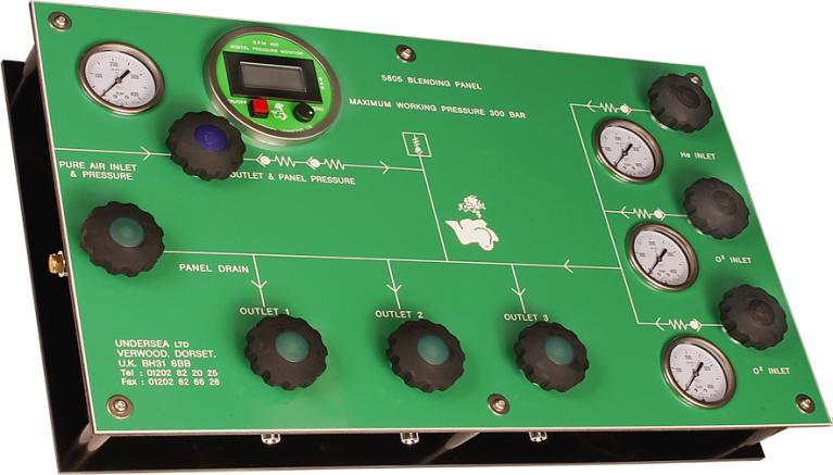 5805 BLENDING PANEL FOR NITROX OR TRI-MIX A compact panel of modular design that is easy to use for the blending of Nitrox.