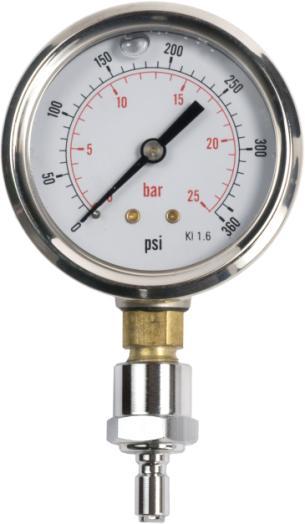 Our 5090 or 5091 Pressure Gauge may be fitted to this assembly. Longer hoses are available to any length. Please ask. 1205 DE-CANTING ASSEMBLY X 30 CM. DIN 232 WITH BLEED BLOCK.