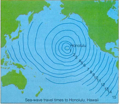 Consider an earthquake with its epicenter at Honolulu, Hawaii.