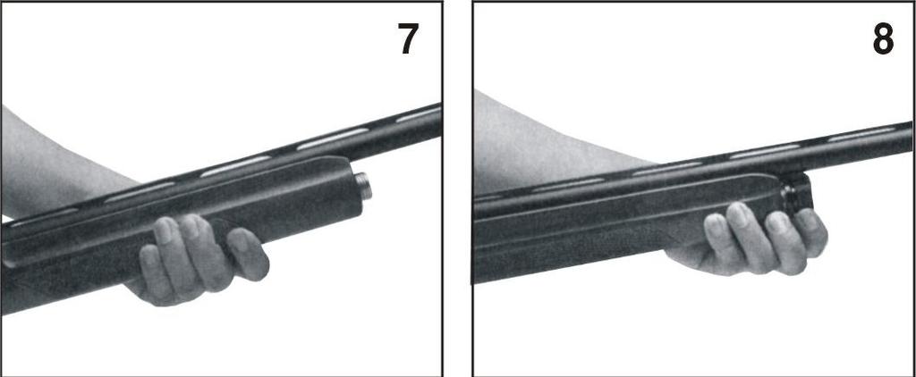 3. Assemble the barrel while centering the magazine and the receiver (Photo 6). 4.