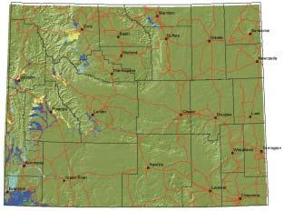 for this species. Map 3. Seasonal range on private lands for elk in Wyoming.