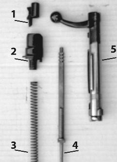 To clean the barrel, select the correct caliber cleaning brush and attach it to a cleaning rod. Note: Always clean the barrel from the chamber end to the muzzle. 4.