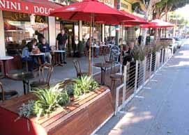 Design Innovations for the Parking Zone Parklets are typically two or three successive parking spaces converted into a miniature urban park or seating area.