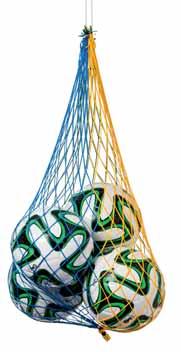 3 mm high tenacity polypropylene, Mesh size approx. 45 mm, with pull cord at top. green No. 256 for 6 balls NEW Ball carrier nets as above, but with a mesh size of 100 mm No.