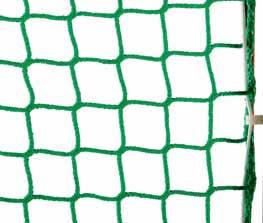4 mm high tenacity polypropylene. Mesh size: 4.5 cm. No. 126 Knotless Indoor hockey goal net in approx. 5 mm heavy duty, high tenacity polypropylene. Mesh size 4.5 cm. A very flexible net. No. 125 Knotless Indoor hockey goal net in approx.