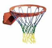 Anti-whip basketball net in approx. 6 mm braided polyester. The suspension loops have a certain rigidity which prevents the net whipping back. No.