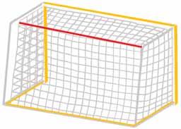 75 mm, mesh size approx. 100 mm, square mesh layout, including PA- coated tension cords (see drawing). No. 9965 NEW "Mahulan Steel" knotless goal net in flame-retardant high tenacity polypropylene.