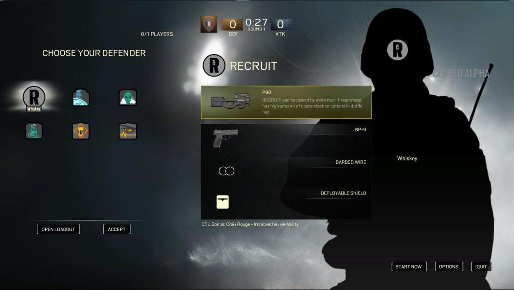 RECRUITS There is also the option to select a Recruit. Recruits are operatives that are less specialized, but very versatile. They can both Attack and Defend and have broader loadout options.