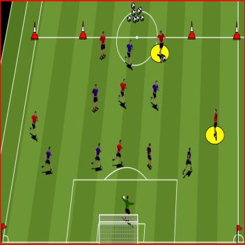 They now have the ball and try to complete the eight passes, while three green defenders try to steal the ball. 1.