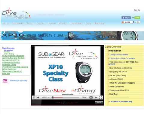 8 SubGear XP-10 Computer Diver Unique Specialty Course - INTRUCTOR MANUAL 2.3.2 Instructor Items 1. SSI SubGear XP-10 Computer Diver Instructor Manual (this document) 2. SubGear XP-10 Dive Computer 3.