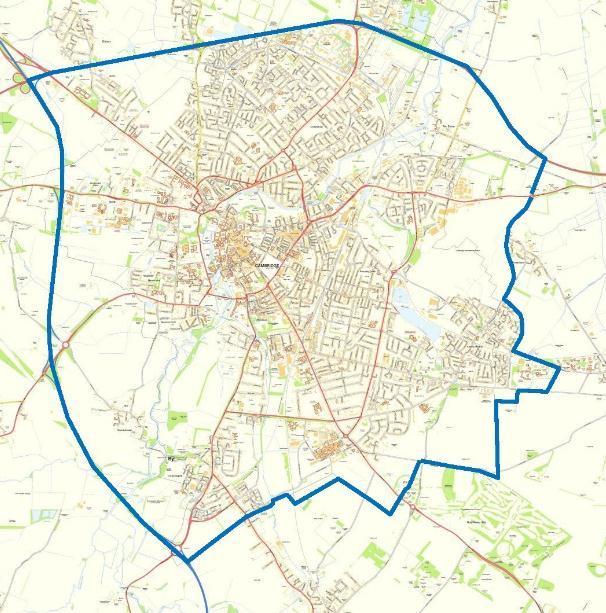Nottingham City Council applies WPL to the whole city. A proposed zone covering Cambridge and adjoining urban fringes in South Cambridgeshire is shown on the map in Figure B3.
