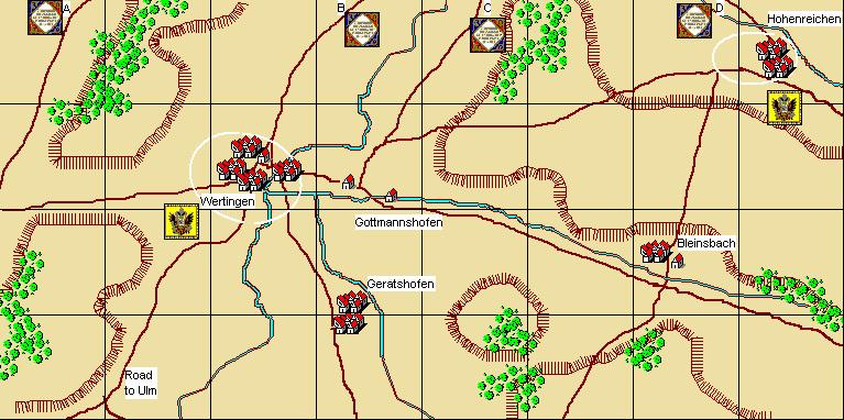 Wertingen 8th October, 1805 Scenario Notes: French player/s briefing: Maréchal Jean Lannes (Commander V Corps): Your orders are to advance southwest in order to cut the enemy s line of retreat.