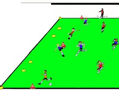 Outside Goals Divide into two teams of 3 to 4 players each. Make 2 goals on each end with flags, cones outside the normal playing field.