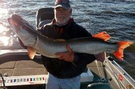 25 Musky. Fred Janick with a nice 46 Musky caught at the Gil Hamm outing.
