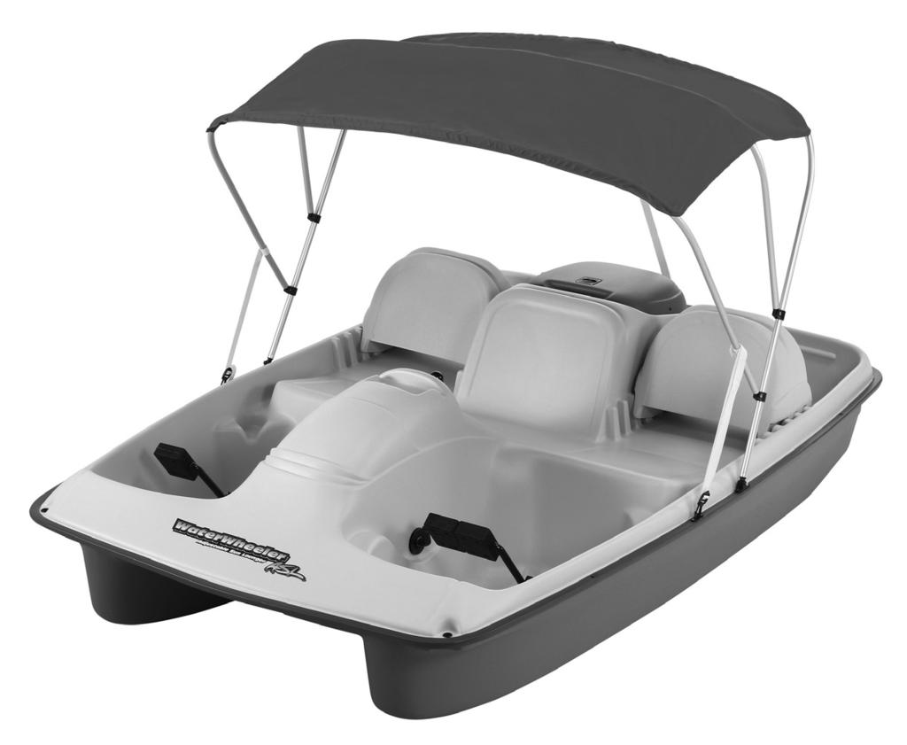 Water Wheeler 5 Features 5 seats with high back support cooler or storage area Self-draining bench seat to help keep seating area dry Internal steering linkage system which eliminates damage from