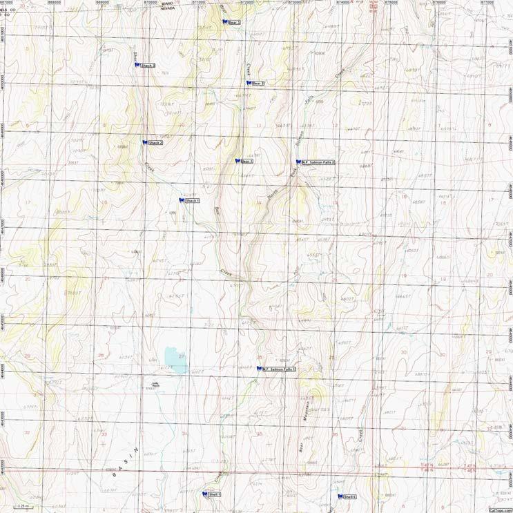 Map 3. Station location on N.F. Salmon Falls Cr.