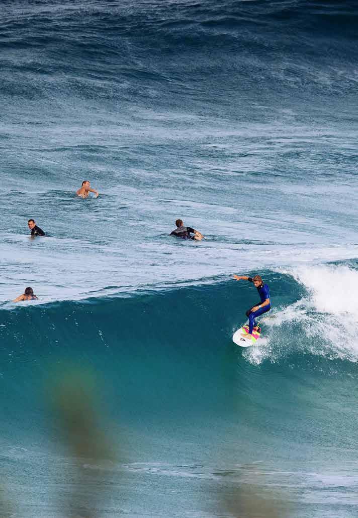 Surfers at Kirra
