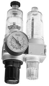 3 0 = without gauge 1 = without gauge 2* = with gauge 3 = with gauge Options for digit No. 4 1 = standard 2 = key lockable The air service unit includes a filter/regulator, and lubricator.