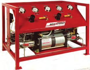 Systems feature special seals and cleaning can pressurize oxygen to 5,000 psi. All MAXPRO systems for use with hazardous gases are modified to ensure vent ports are piped to a common vent connection.