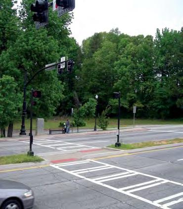 Figure 7. Design In all, four pedestrian hybrid beacons were installed in the Doraville/Chamblee area of Buford Highway. Each was placed near a transit stop.