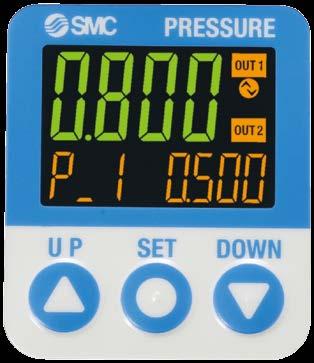 3-Screen Display High-Precision Digital Pressure Switch ISE70/71 Series Visualization of Settings Mode Examples Hysteresis mode The sub screen (label) shows the item to be set.