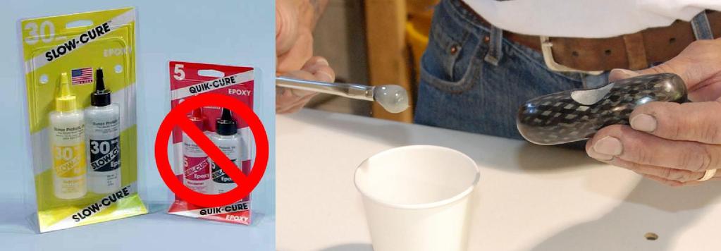 4. Use regular setting 2-part epoxy glue. Make sure to use an adequate amount of glue to ensure a water-tight seal.
