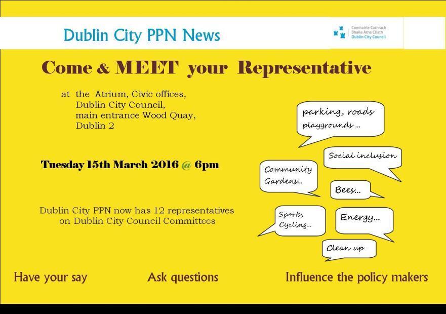 Upcoming Dublin City PPN Events The tasks of the Strategic Policy Committees (SPC) are to assist and advise the council in the formulation, development and review of policy.