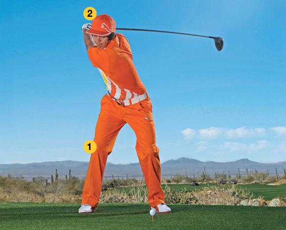 Phase 3: Swinging the club Step 6: Backswing Lift the club from its position, represented in Figure 5, and bring it over your head in a circular motion.