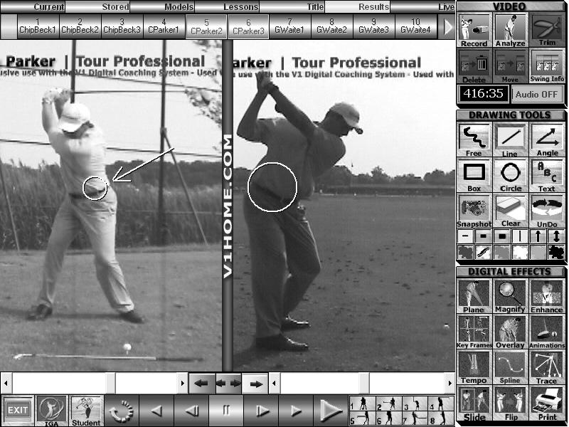 It serves only two purposes during the swing: a) It holds the brain that sends messages to muscles, b) It holds the eyes that see the ball. The swing s stabilizing force is in the abdomen.