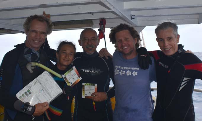Survey Team and Vessel Figure 1: Left to right: Chris Roelfsema (CR), Karen Johnson (KJ), Douglas Stetner (DS), Peran Brady (PB) and Trevor