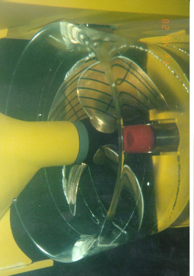 Cavitation testing of propellers Purpose: investigation of: Cavitation induced erosion of propeller blades Effect of cavitation on