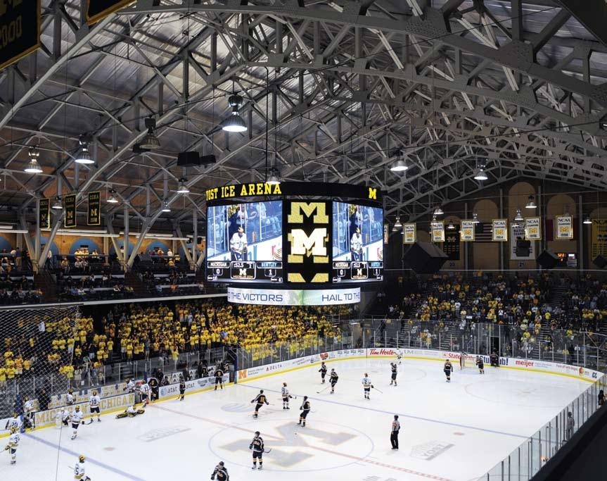 Lighthouse Jumbovision, based in Irvine, CA, introduced spectacular installations at Michigan s Crisler Arena, Yost Ice Arena and Michigan Stadium, the largest stadium in North America and home to