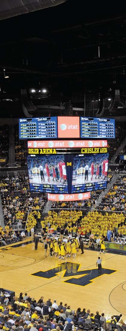 LIGHTHOUSE HOLDS COURT AT CRISLER ARENA The Michigan fight song, Hail to the Victors, can be heard in the tunnel leading to the basketball court, priming Michigan fans for the game only minutes from