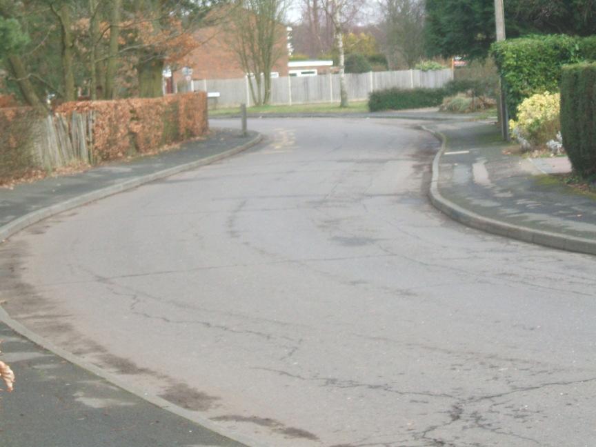 This photo shows a popular route to school which has safe footpaths.