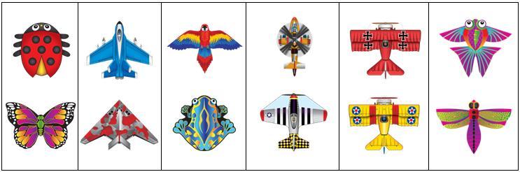 50 Dragonfly 2 8-43258-852-6 Frog 2 8-43258-853-3 LadyBug 2 8-43258-854-0 Macaw 2 8-43258-855-7 TropicalFish 2 8-43258-856-4 Bi-Plane 2