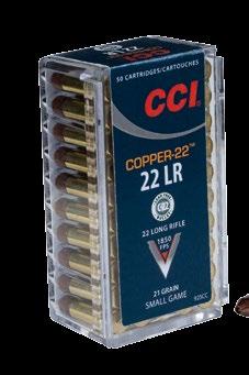 Combined with CCI s reliable priming and propellant, Copper-22 loads achieve a muzzle velocity of 1,850 fps and provide superb accuracy.