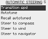 Return to the Installation menu item Automatic steering if you want to adjust the steering parameters.