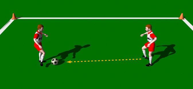 One Touch, Two Touch This practice is designed to improve a players quick thinking to play one or two touch passes. Area 10 x 10 yards. 2 players. 1 ball.